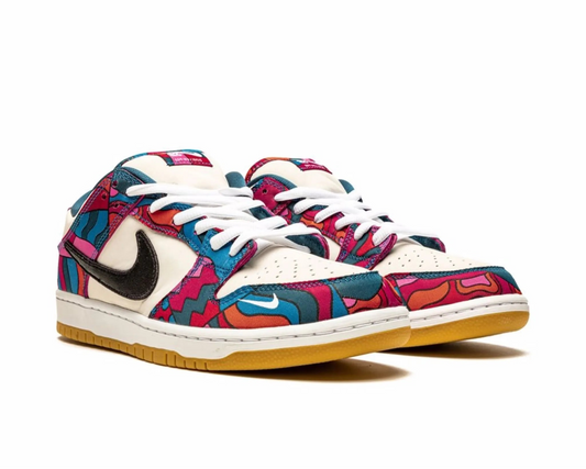 Colorful sneaker with a pattern on a white background
