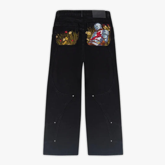 Luxem Swiss “Fallen Knight” Embroidered Denim – Black Edition