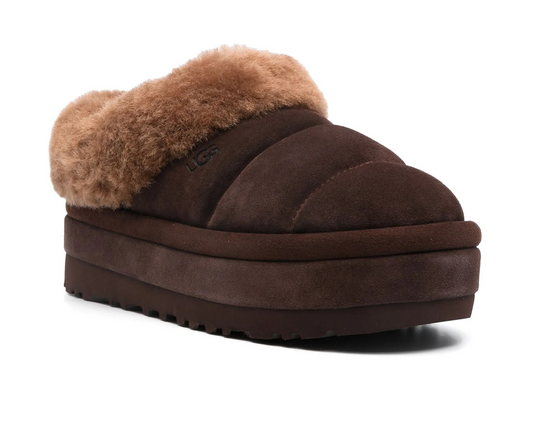 UGG Tazzlita Shearling-Lined Slippers – Luxury Edition (Brown Suede) | Luxem Swiss