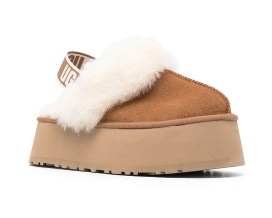 UGG Classic Platform Slippers “Chestnut” – Shearling Fur Luxury Comfort | Luxem Swiss
