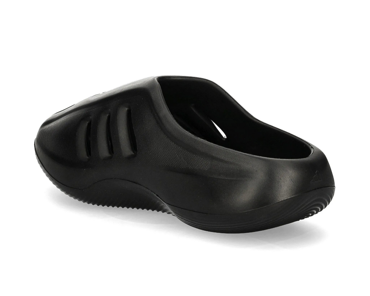 Black clog shoe on a white background