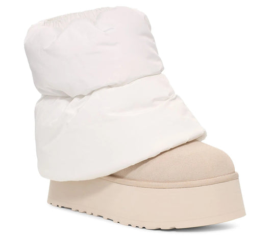 UGG Mini Dipper Puffer Boots – White | Elevated Winter Luxury by Luxem Swiss