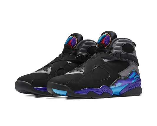 Air Jordan 8 Retro “Aqua” Sneakers – Black/Aquatone-Bright Concord