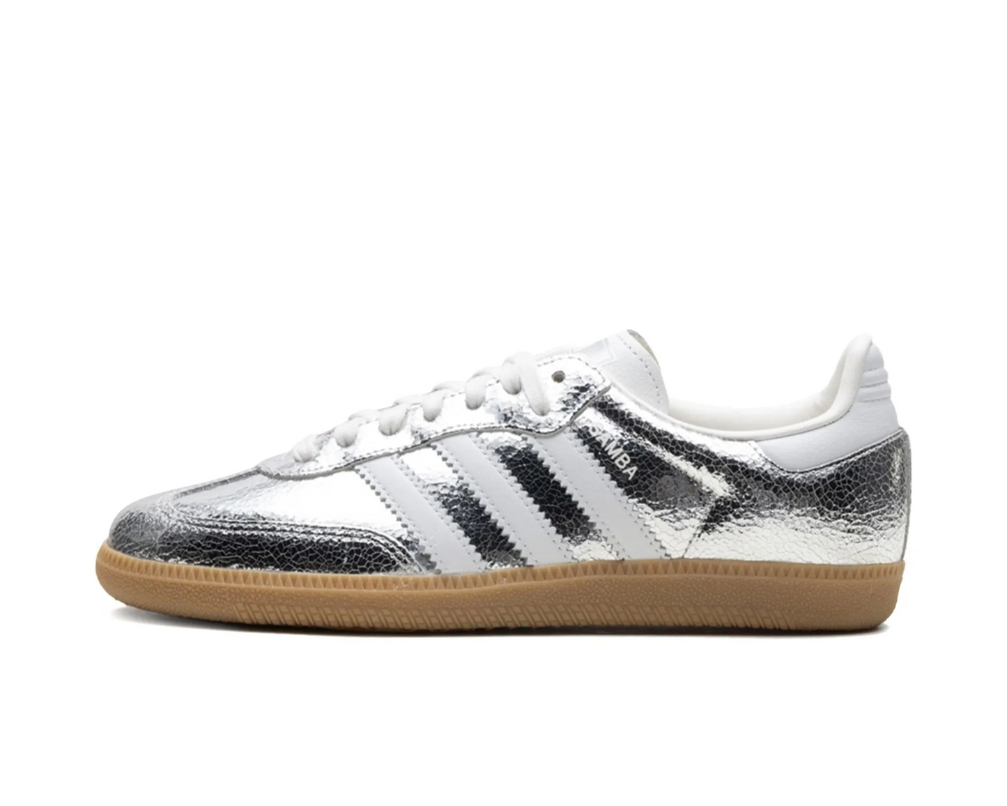 Adidas Samba OG "Silver Metallic Cracked Leather" sneakers