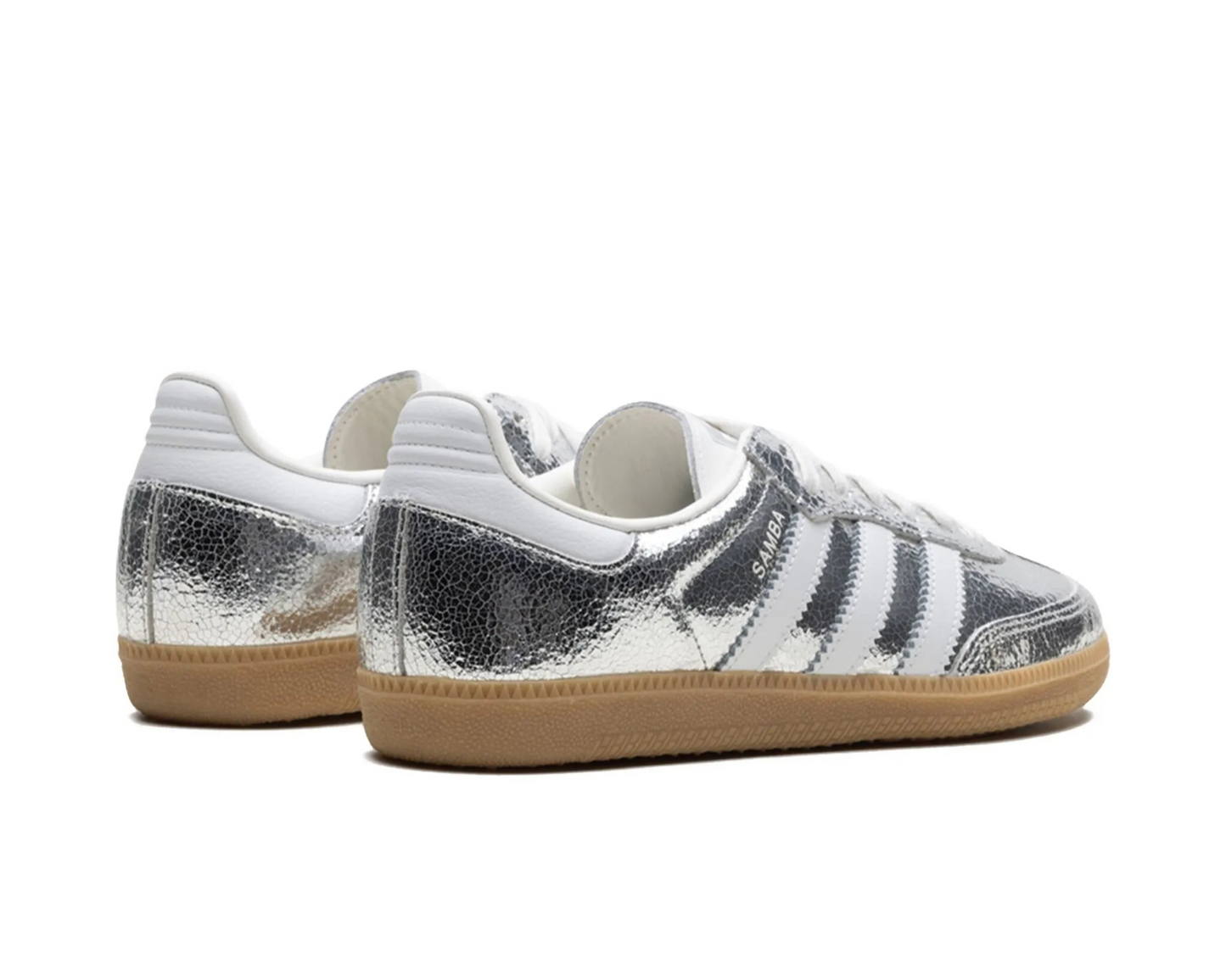 Adidas Samba OG "Silver Metallic Cracked Leather" sneakers