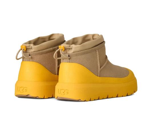 UGG Short Weather Hybrid Fold-Over Platform Boots – Beige/Yellow | Bold Waterproof Comfort by Luxem Swiss