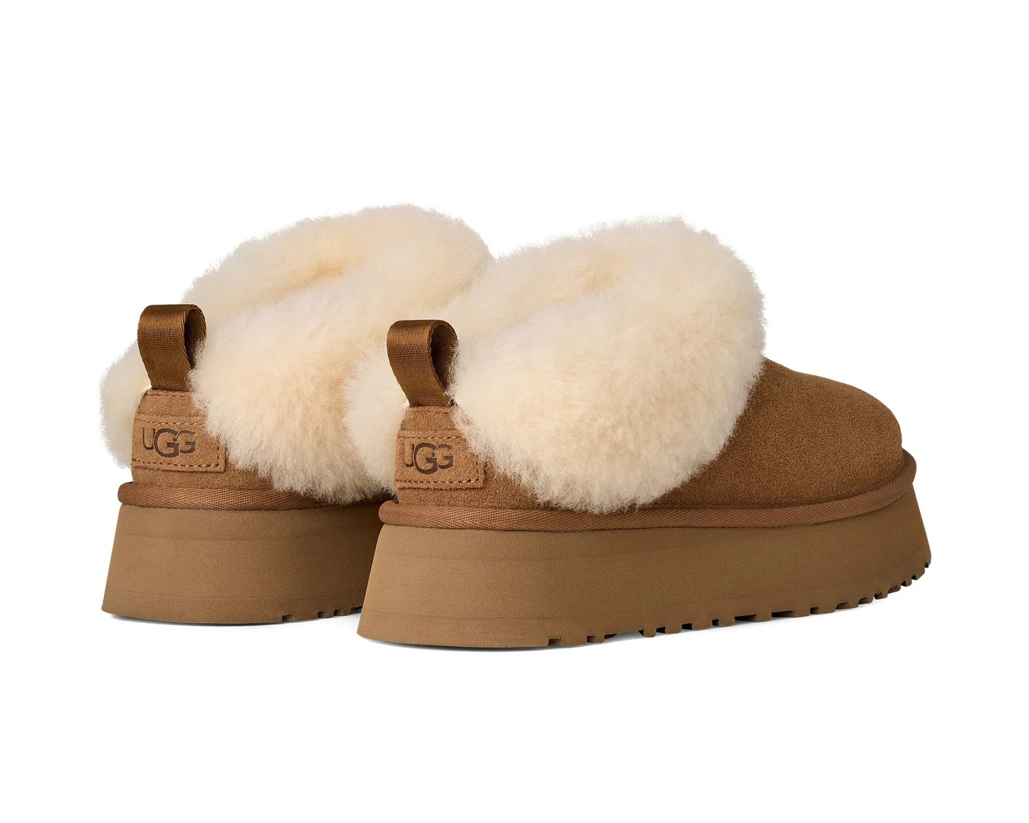 Mules plates UGG Platform Suede – Châtaigne | Luxe Suisse