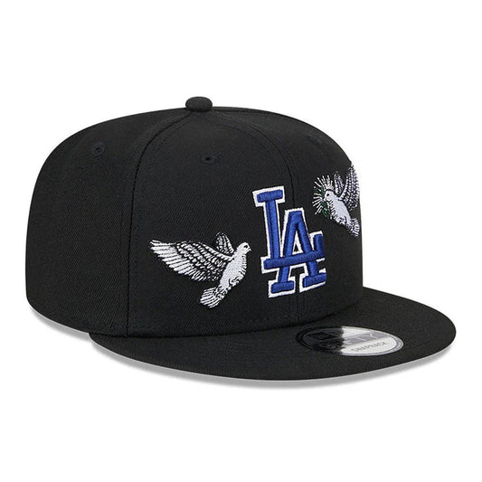 Czapka New Era 9FIFTY Los Angeles Dodgers Dove Peace Snapback – czarno-biało-niebieska