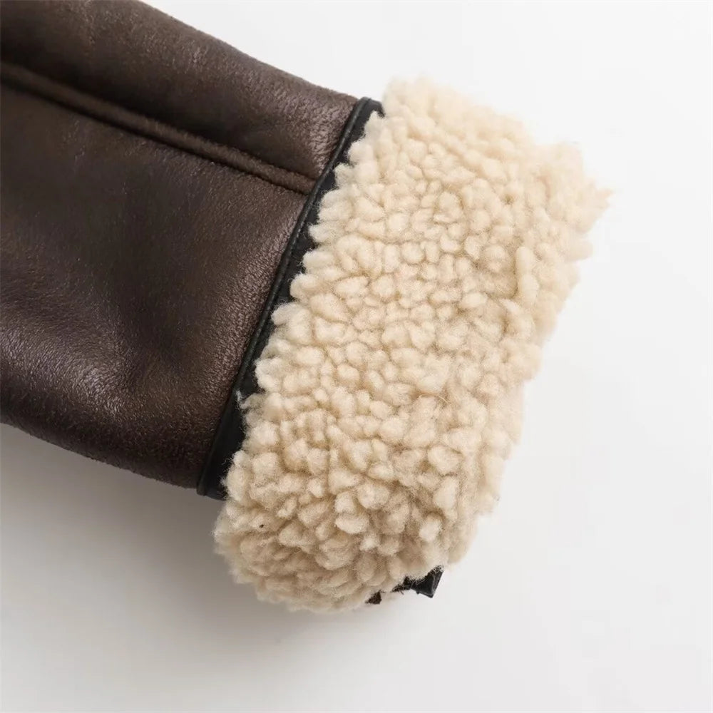 Faux-Shearling Biker Jacket – Winter Suede Edition