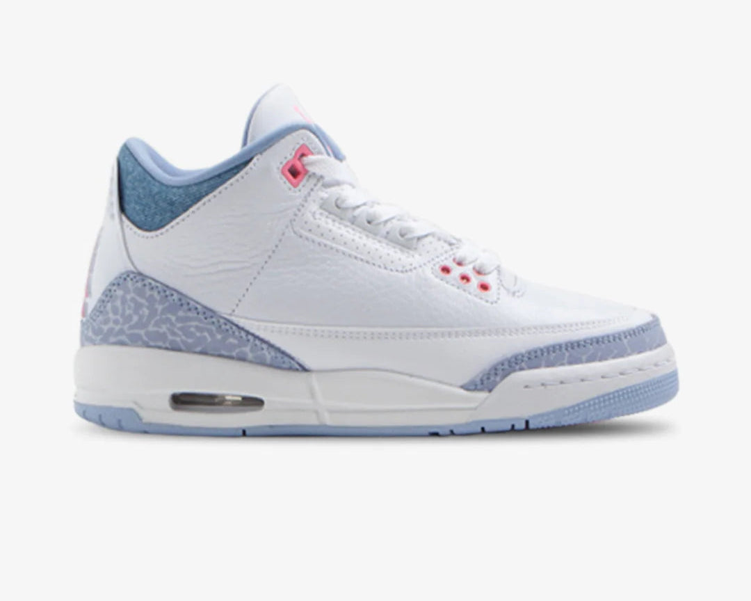 Air Jordan 3 Retro GS "White Pink Foam / Ice Blue" – Girls' Sizing