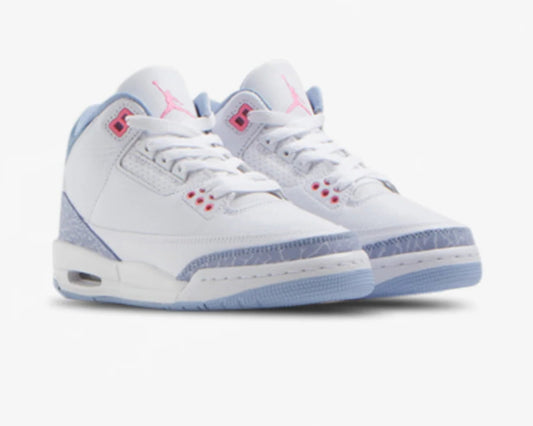 Air Jordan 3 Retro GS "White Pink Foam / Ice Blue" – Girls' Sizing