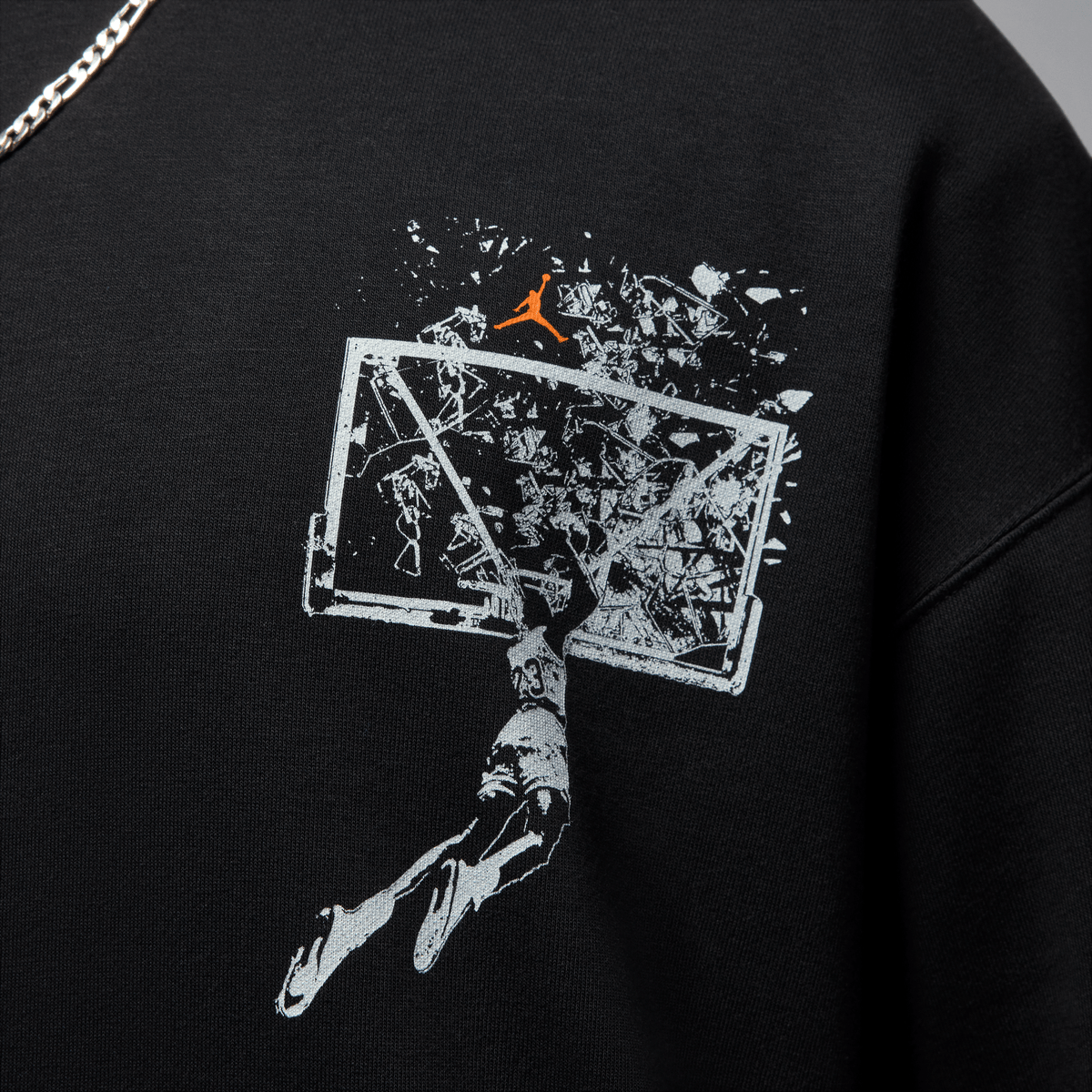 Jordan Brooklyn Men's Oversized Pullover Hoodie Black/Starfish – IF5853-010-S – product view 3