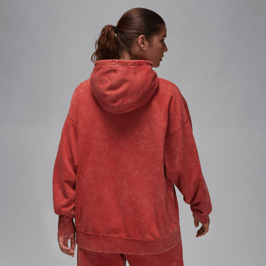 Jordan Flight Fleece Women's Satin-Lined Washed Hoodie Dune Red – FN5738-615-XS – product view 2