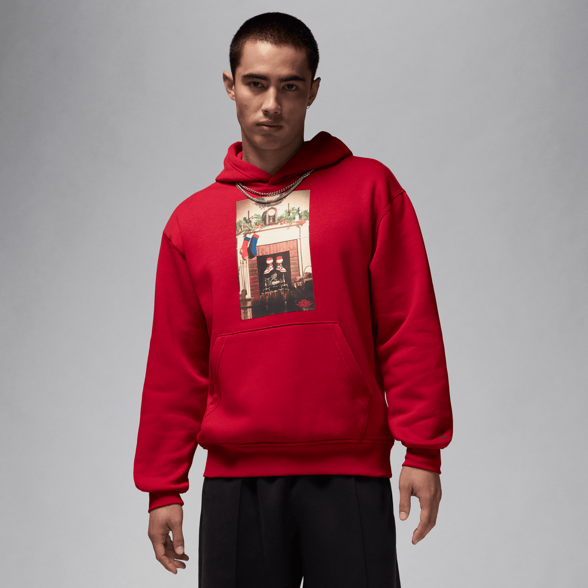 Jordan Jumpman "Chimney" Men's Fleece Pullover Hoodie Gym Red/Black – HQ5654-687-XS – product image