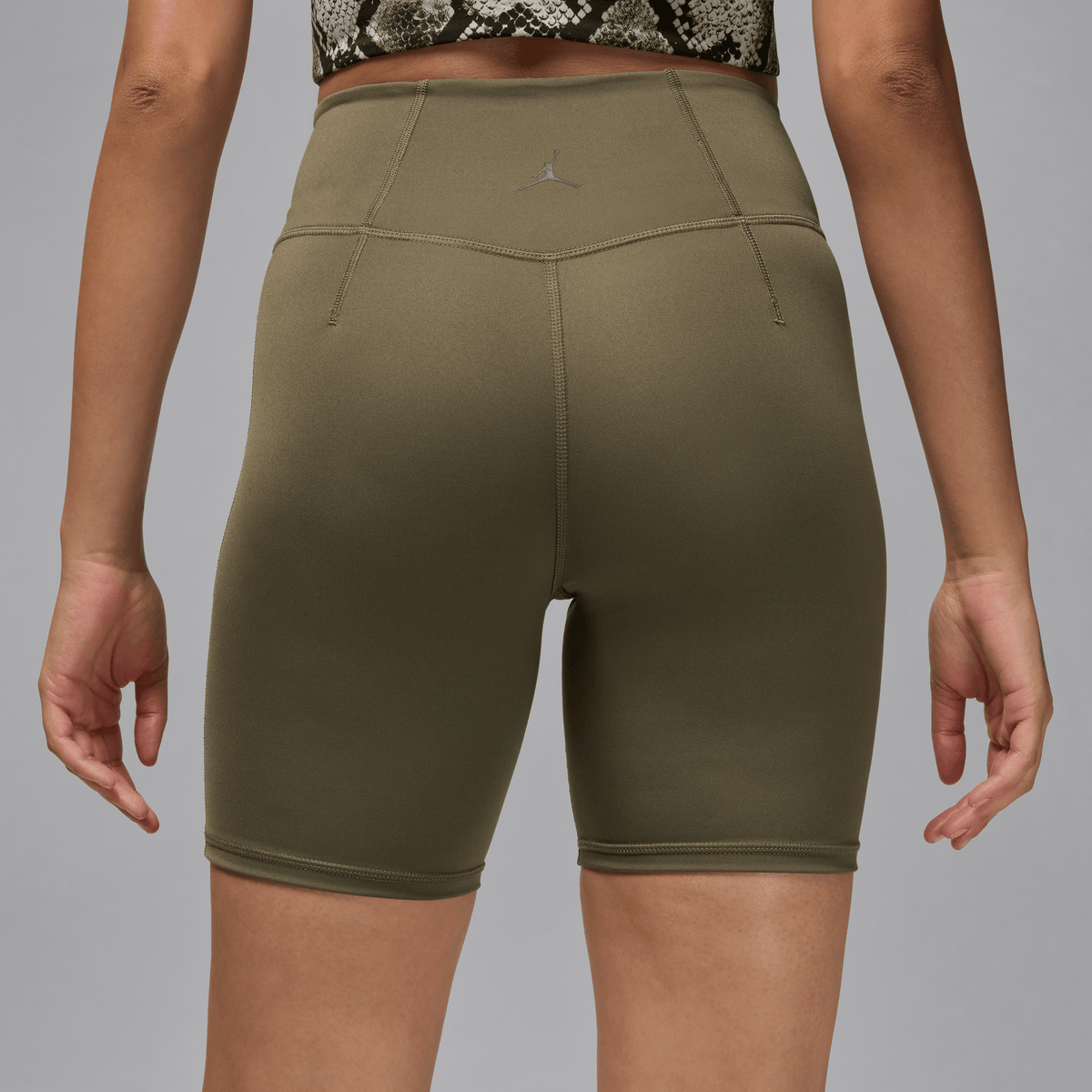Jordan Sport Women's High-Waisted 7" Bike Shorts Medium Olive/White – FN7325-222-XS – product view 3