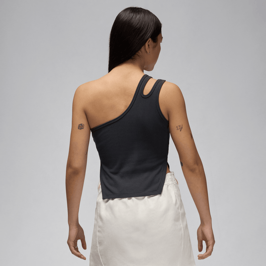 Jordan Women's Asymmetrical Ribbed Tank Off Noir – FN5798-045-XS – product view 2