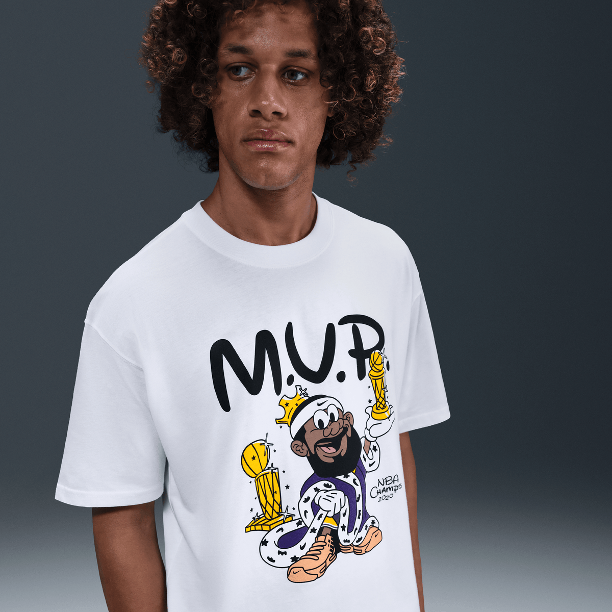LeBron 'Bubble Boy' Men's Basketball T-Shirt White – IH8546-100-S – product view 4