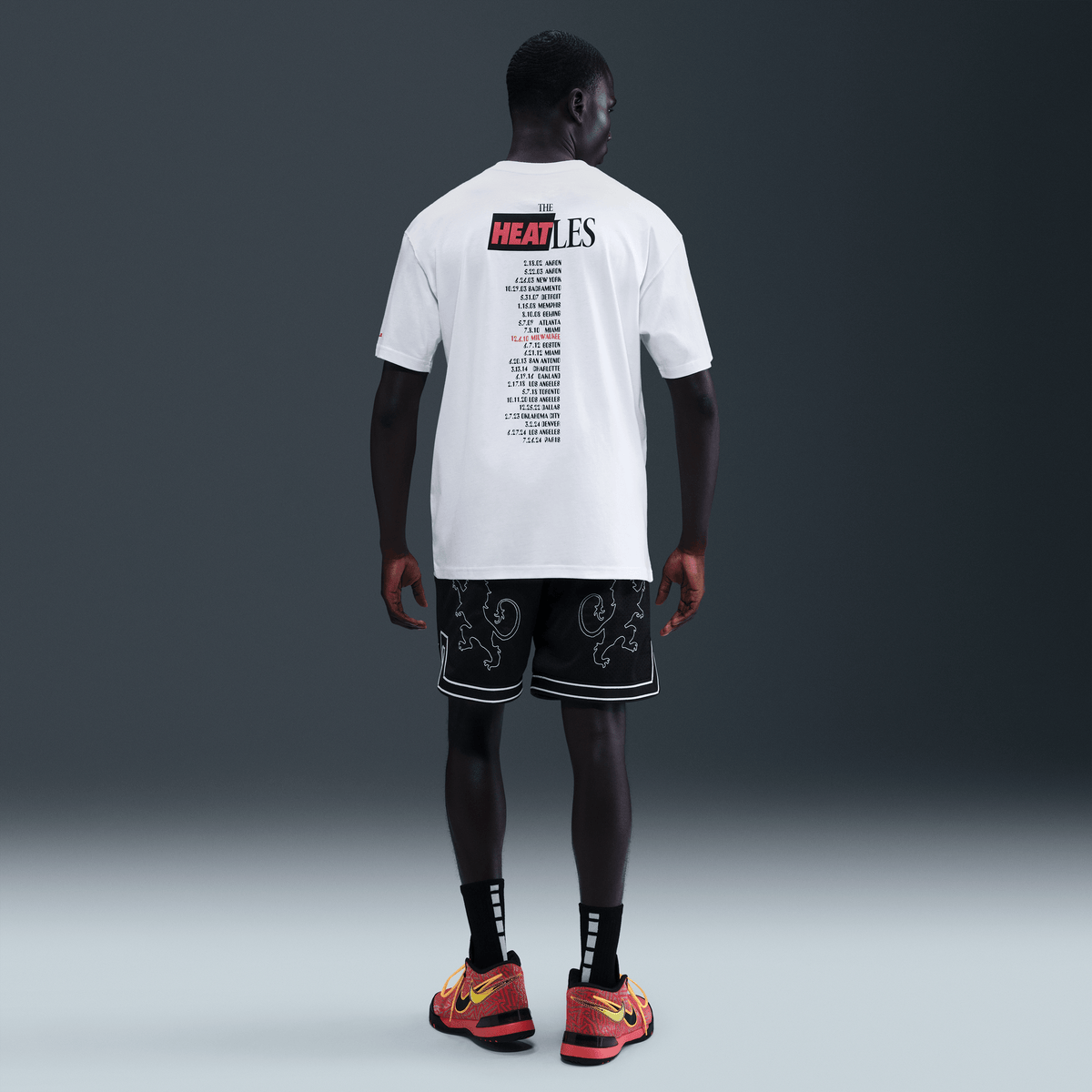 LeBron 'Heat Wave' Men's Basketball T-shirt White – IH8570-100-S – product view 2