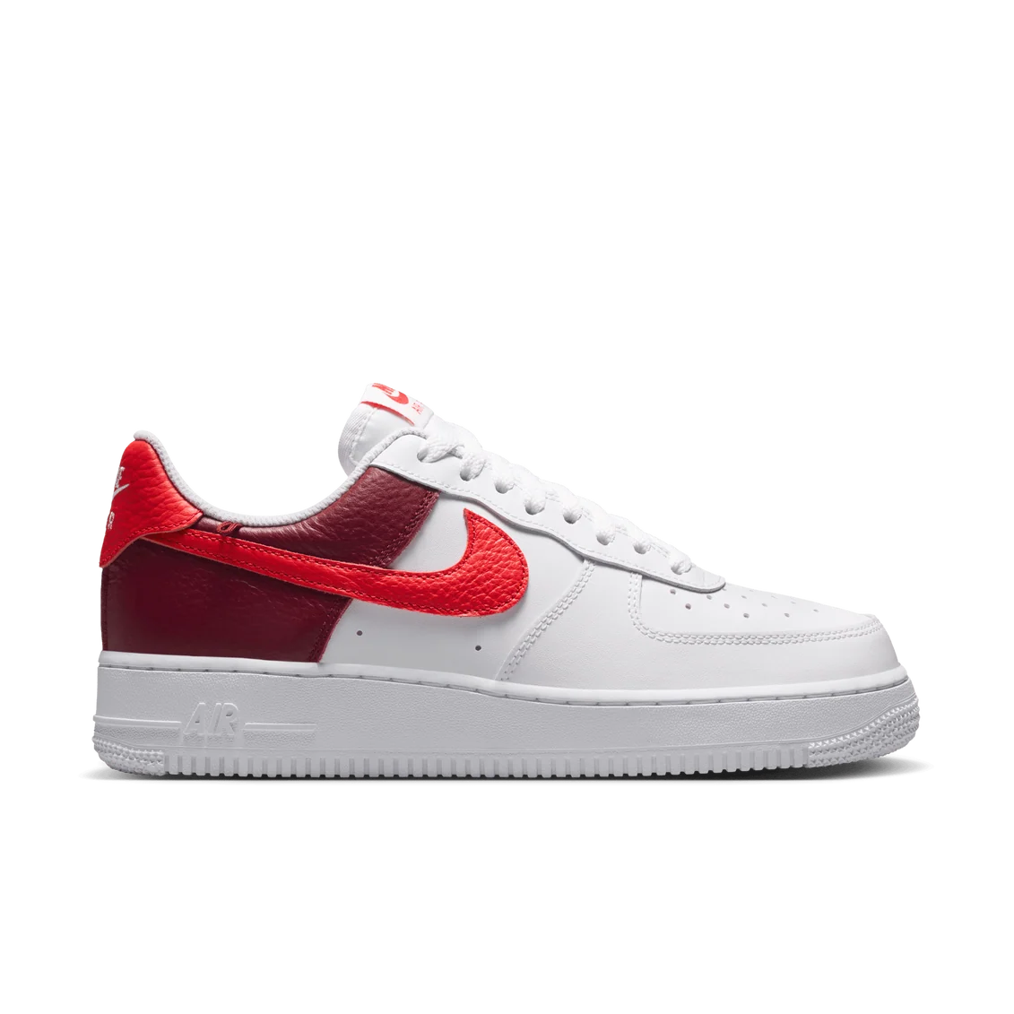 Nike Air Force 1 Low '07 White Light Crimson Gold Charm women's sneakers