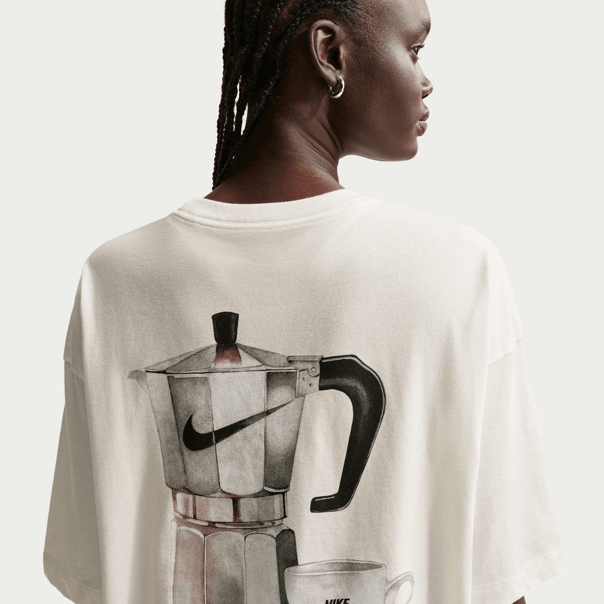 Nike Sportswear Classic Women's Oversized Short-Sleeve T-Shirt Sail/Dark Hazel/Dark Hazel – IQ1091-133-M – product view 4