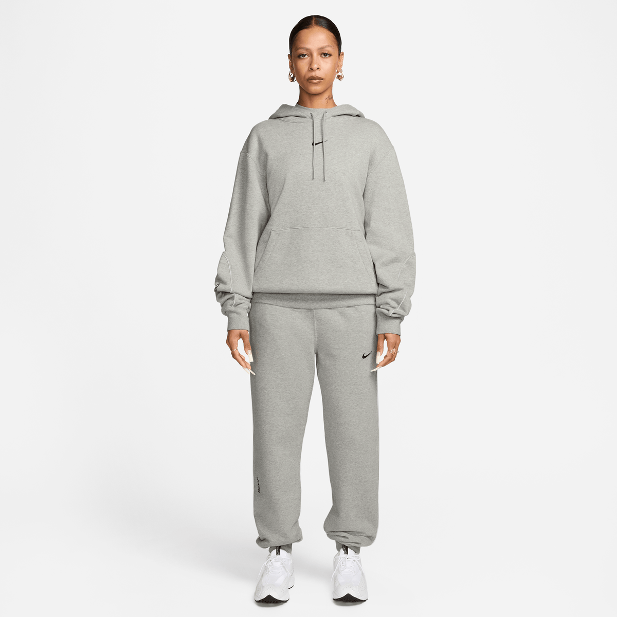 Nike x NOCTA CS Pullover Hoodie Dark Grey Heather/Matte Silver/Black – FN7659-063-XS – product view 4