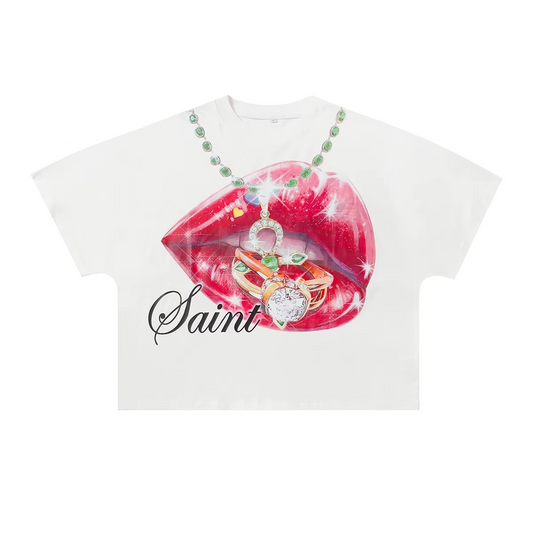 Luksusowe koszulki graficzne z ustami