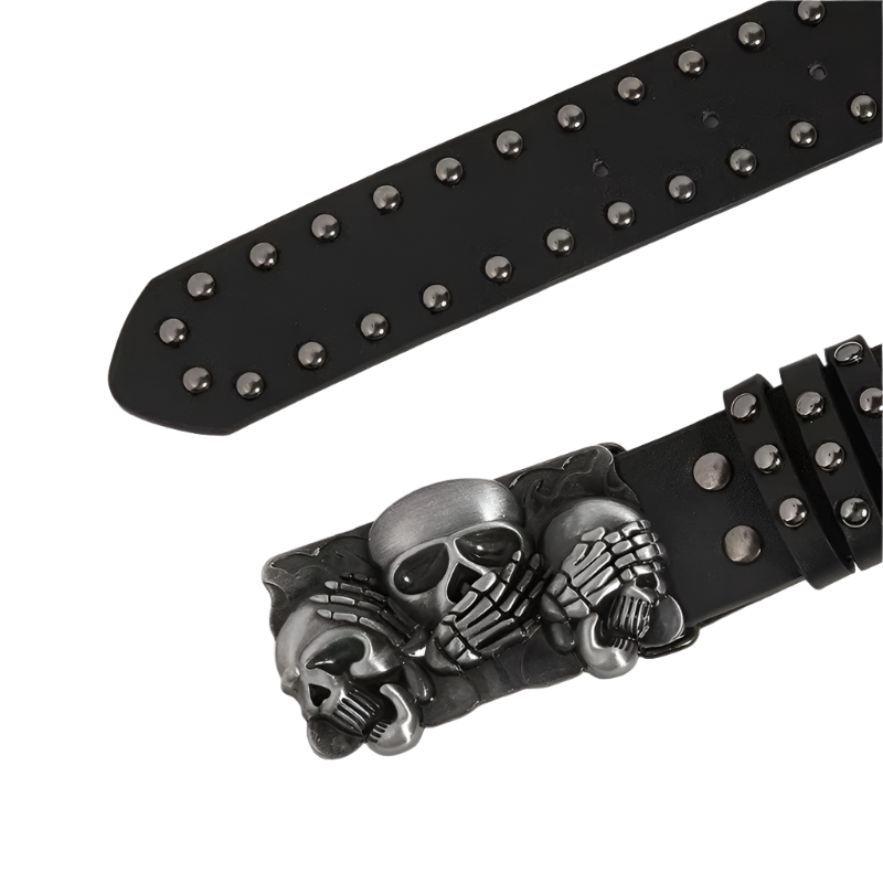 “SkullLock – Vintage Gothic Skull Belt”