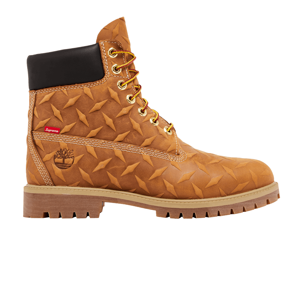 Supreme x Timberland 6 Inch Premium Waterproof Boot Embossed Diamond Plate Wheat – TB0A6DD4-231-43 – product image