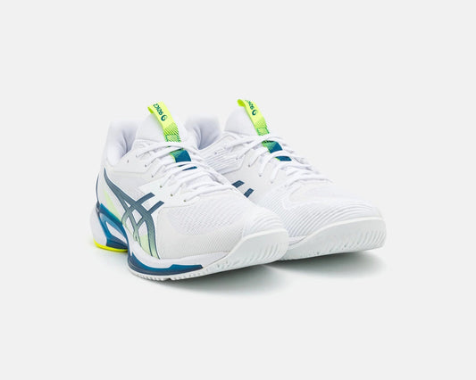 ASICS Solution Speed FF 3 Men’s Tennis Shoes – White/Blue Neon Green | Luxem Swiss