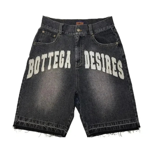 Bottega Desires Graphic Denim Shorts