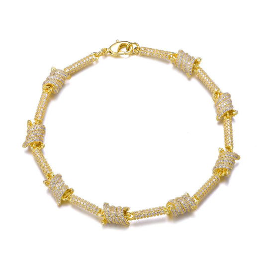 „Eternal Ice Knot™” – złota bransoletka z białego złota z efektem lodu