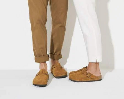 Birkenstock Boston Soft Footbed Mink – Premium Suede Clogs | Luxem Swiss
