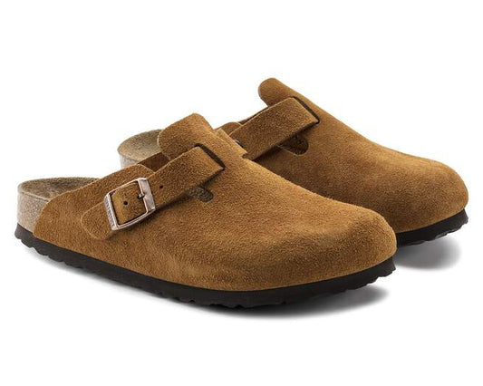 Birkenstock Boston Soft Footbed Mink – Premium Suede Clogs | Luxem Swiss