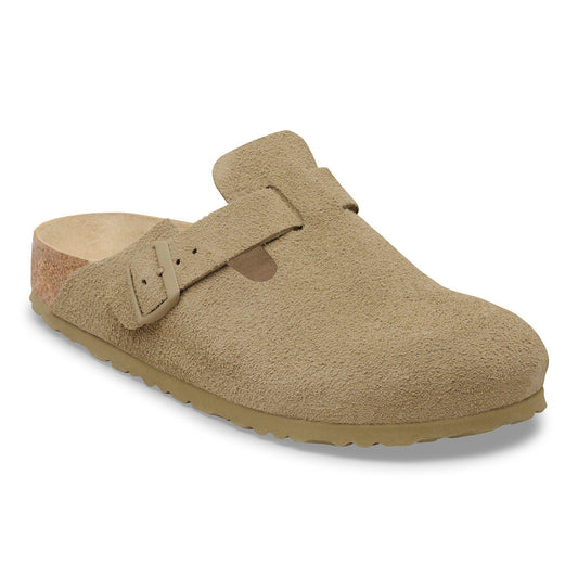Birkenstock Boston Soft Footbed Faded Khaki – Premium Suede Clogs | Luxem Swiss