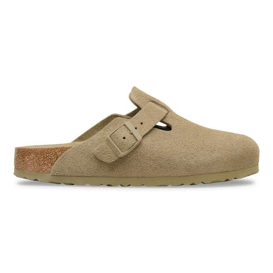 Birkenstock Boston Soft Footbed Faded Khaki – Premium Suede Clogs | Luxem Swiss