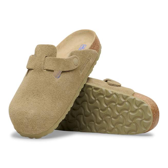 Birkenstock Boston Soft Footbed Faded Khaki – Premium Suede Clogs | Luxem Swiss