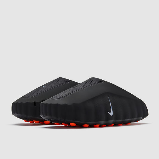 Nike Mind 001 Pregame Mules Black Chrome Hyper Crimson – Futuristic Nike Slides | Luxem Swiss