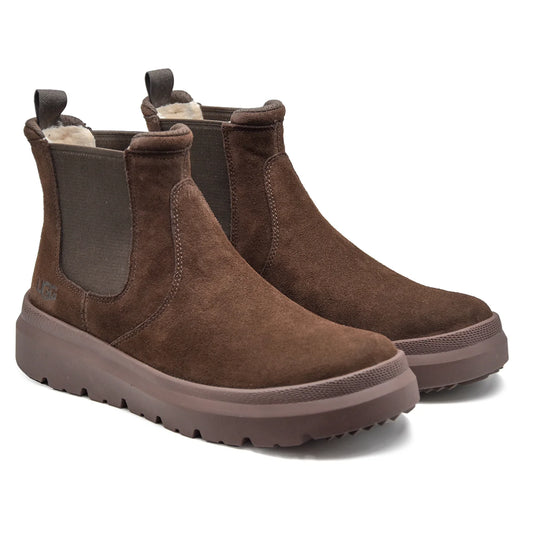 UGG Burleigh Chelsea Boots “Chestnut Brown” – Waterproof Suede | Luxem Swiss