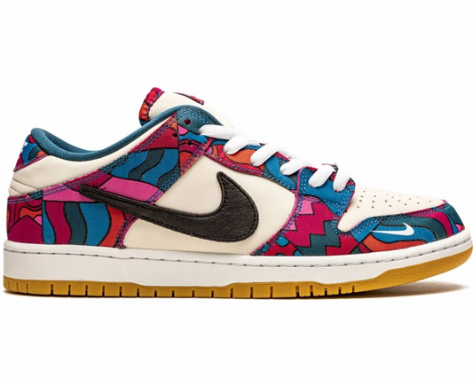 Colorful sneaker with a pattern on a white background