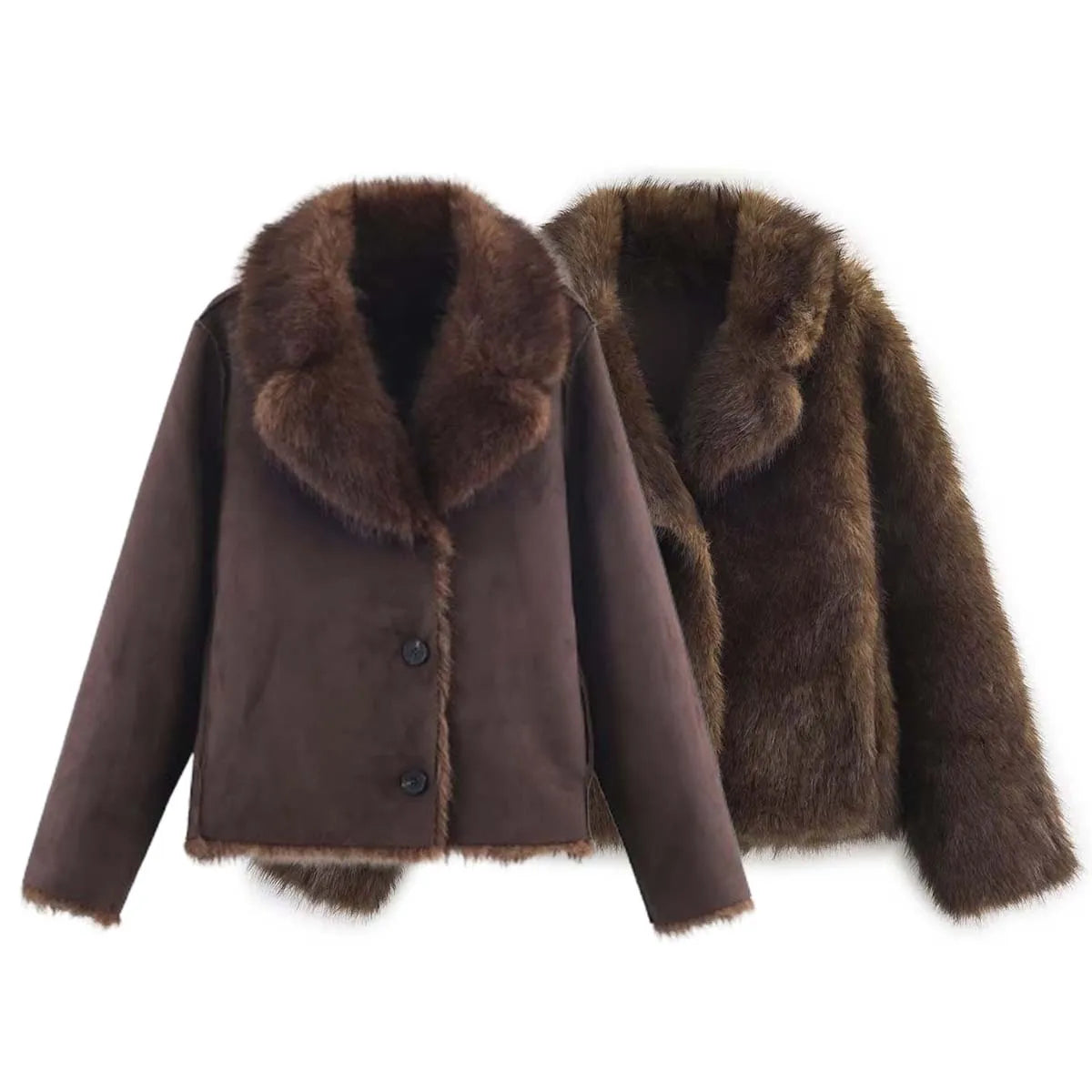 Reversible Faux-Fur Winter Jacket – Double-Sided Warm Edition