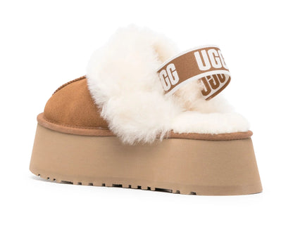 UGG Classic Platform Slippers “Chestnut” – Shearling Fur Luxury Comfort | Luxem Swiss