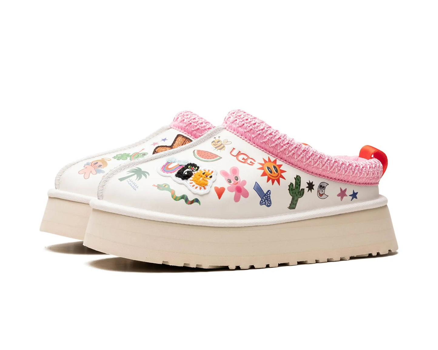 UGG Tazz Pop Sketch “White” – Limited Edition Platform Slippers | Luxem Swiss