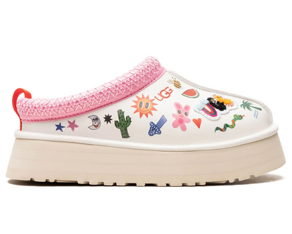 UGG Tazz Pop Sketch “White” – Limited Edition Platform Slippers | Luxem Swiss