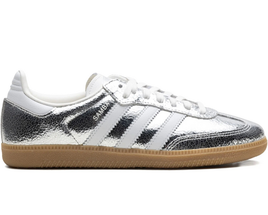 Adidas Samba OG "Silver Metallic Cracked Leather" sneakers