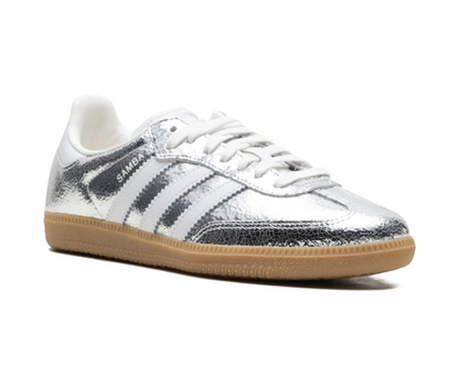 Adidas Samba OG "Silver Metallic Cracked Leather" sneakers