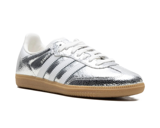 Adidas Samba OG "Silver Metallic Cracked Leather" sneakers