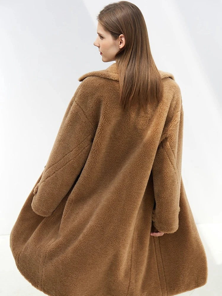 Sienna Wool Coat – Long Double-Breasted Winter Coat for Women
