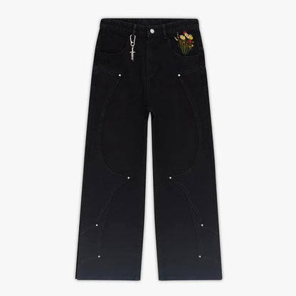 Luxem Swiss “Fallen Knight” Embroidered Denim – Black Edition