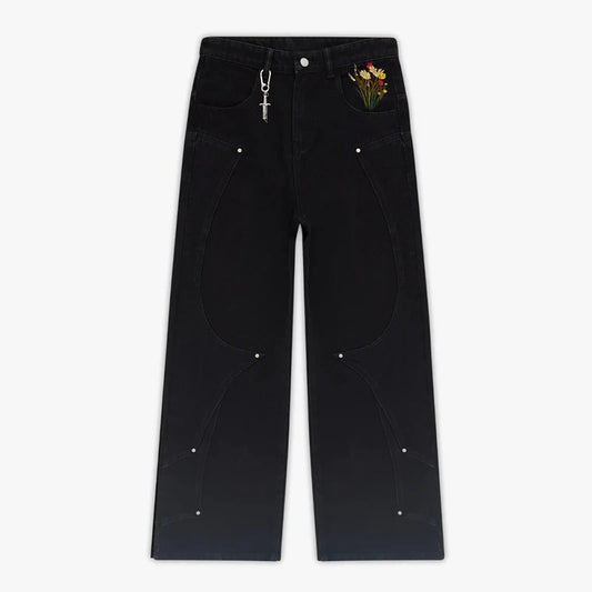 Luxem Swiss “Fallen Knight” Embroidered Denim – Black Edition