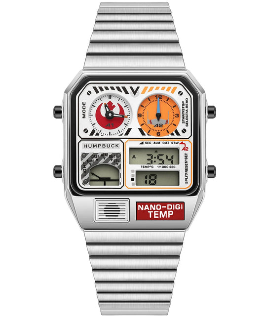 Zegarek wielofunkcyjny HUMBUCK Nano Digi Temp Retro ze stali nierdzewnej